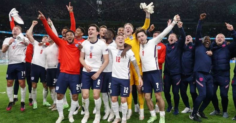 England team celebrating